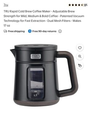 New💥TRU Cold Brew Coffee Maker - Black